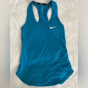 Blue Nike Women’s Dri-FIT Racerback NikeCourt Team Court Thick Long Tee Tank Top